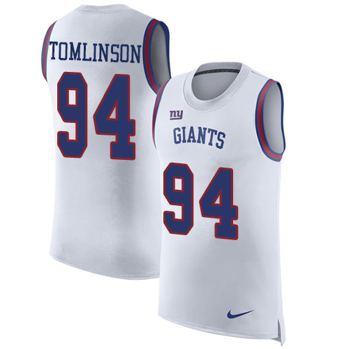 Nike Giants #94 Dalvin Tomlinson White Men's Stitched NFL Limited Rush Tank Top Jersey - Click Image to Close